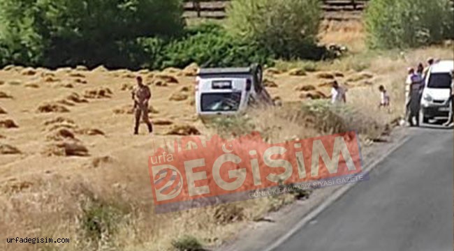 Karaköprü'de otomobil takla attı